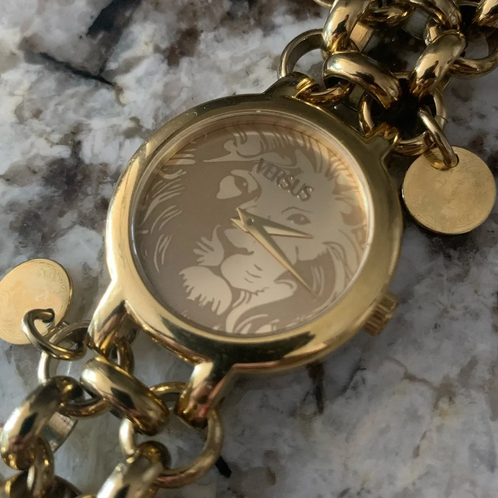Vintage VERSACE VERSUS Gold Plated Stainless Steel Watch